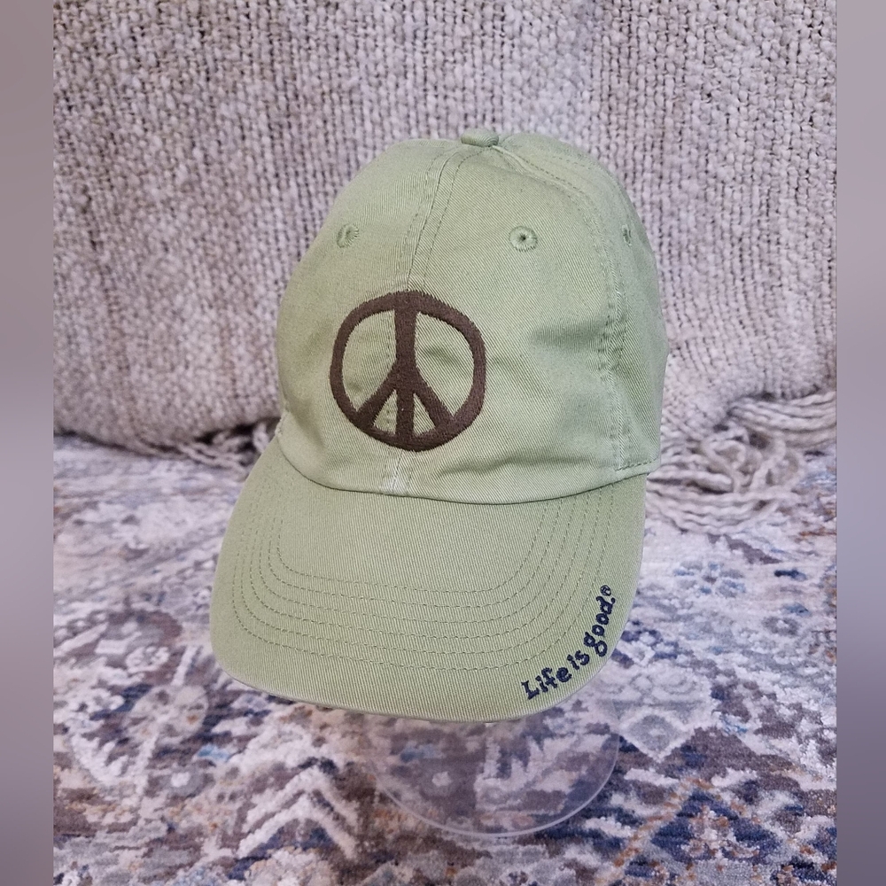 ✌️Life Is Good Green Peace Sign Hat✌️
